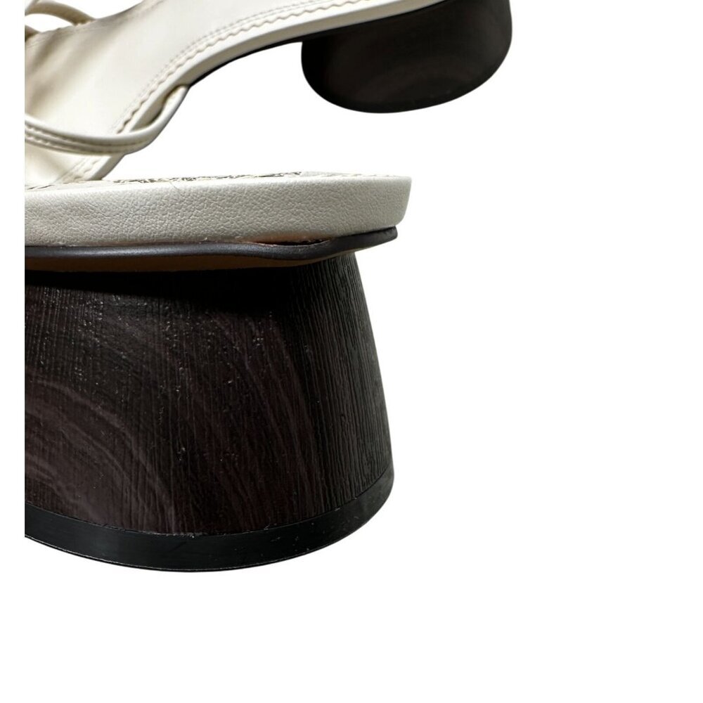 Vince Camuto Sandal Women's Size 11 Leather Off White Strappy Knotted Slip-On‎ - Picture 8 of 11